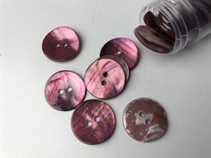 Farvet perlemor knap - lys plum, 20 mm